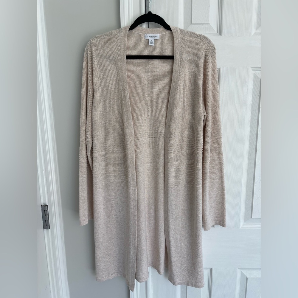 NWOT Calvin Klein, Women's Cream Open Front cardigan